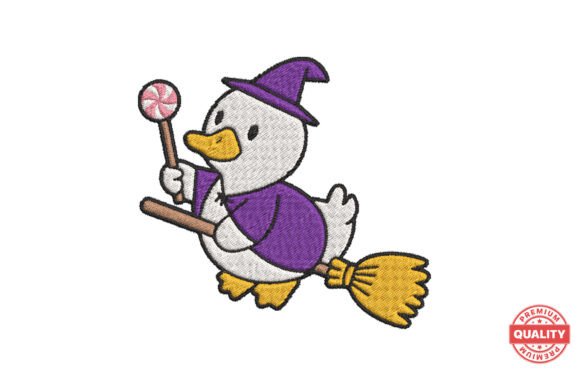 A Designer's Review of the Wizard Duck on Broom Embroidery File