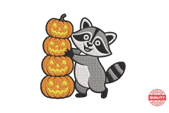 A Designer’s Review of the Cute Raccoon with Pumpkins Embroidery File