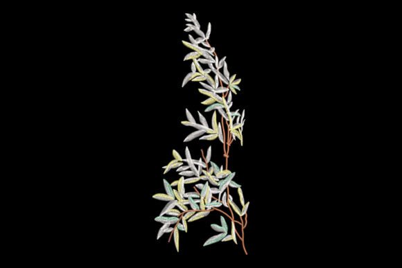 A Graceful Willow Embroidery Design for Apparel Projects