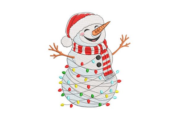 Crafting Warm Winter Memories with the Lights Snowman Embroidery Design