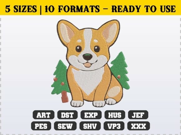 Evaluating the Christmas Corgi Embroidery Design