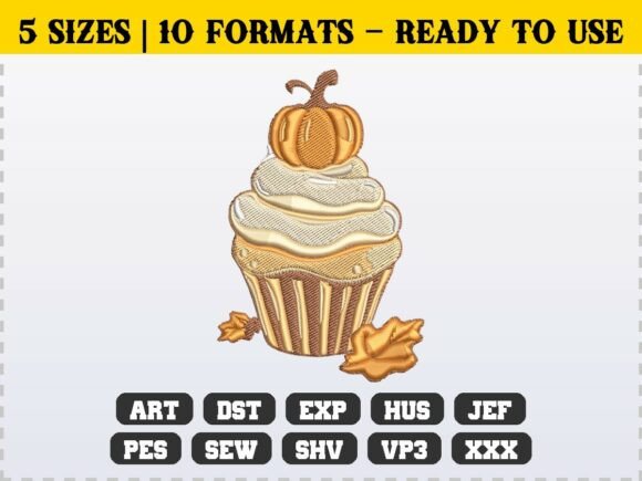Evaluating the Pumpkin Cupcake Fall Leaves Embroidery Design