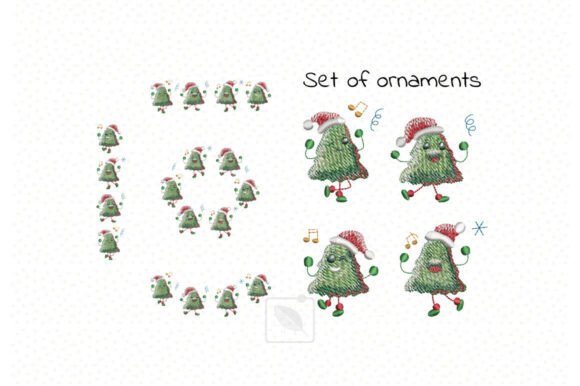 From a Designer's Desk: Dancing Christmas Trees Embroidery