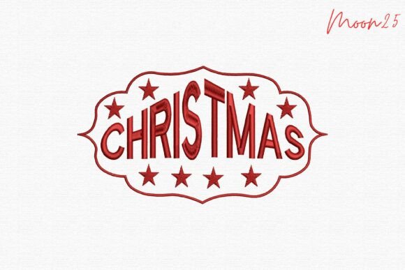 Putting the Christmas Badge Text Embroidery Design to Real Use