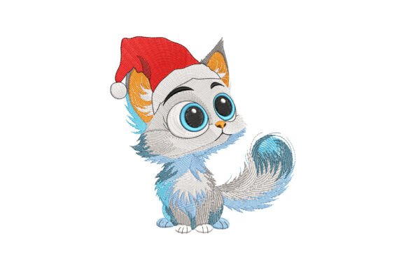 Santa Cat Christmas Embroidery for Your Small Shop