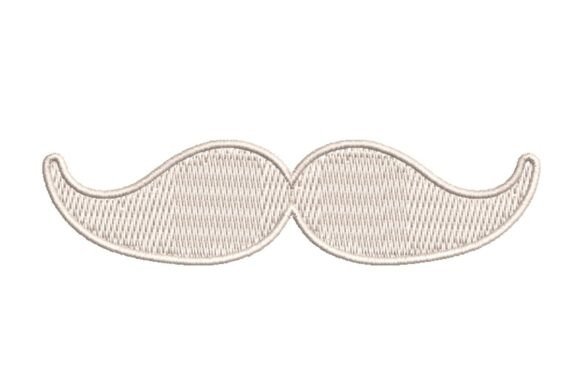 The Classic White Moustache Embroidery Design